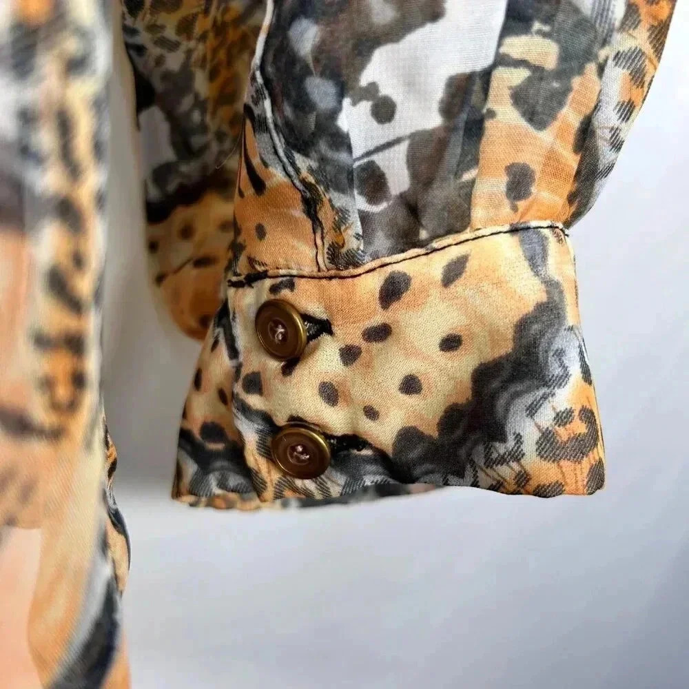 Grace Elements Monarch Butterfly Blouse Size XL C… - image 10